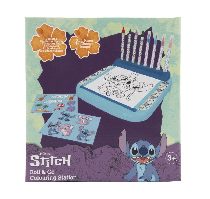 Disney Stitch Roll And Go Colouring Station
