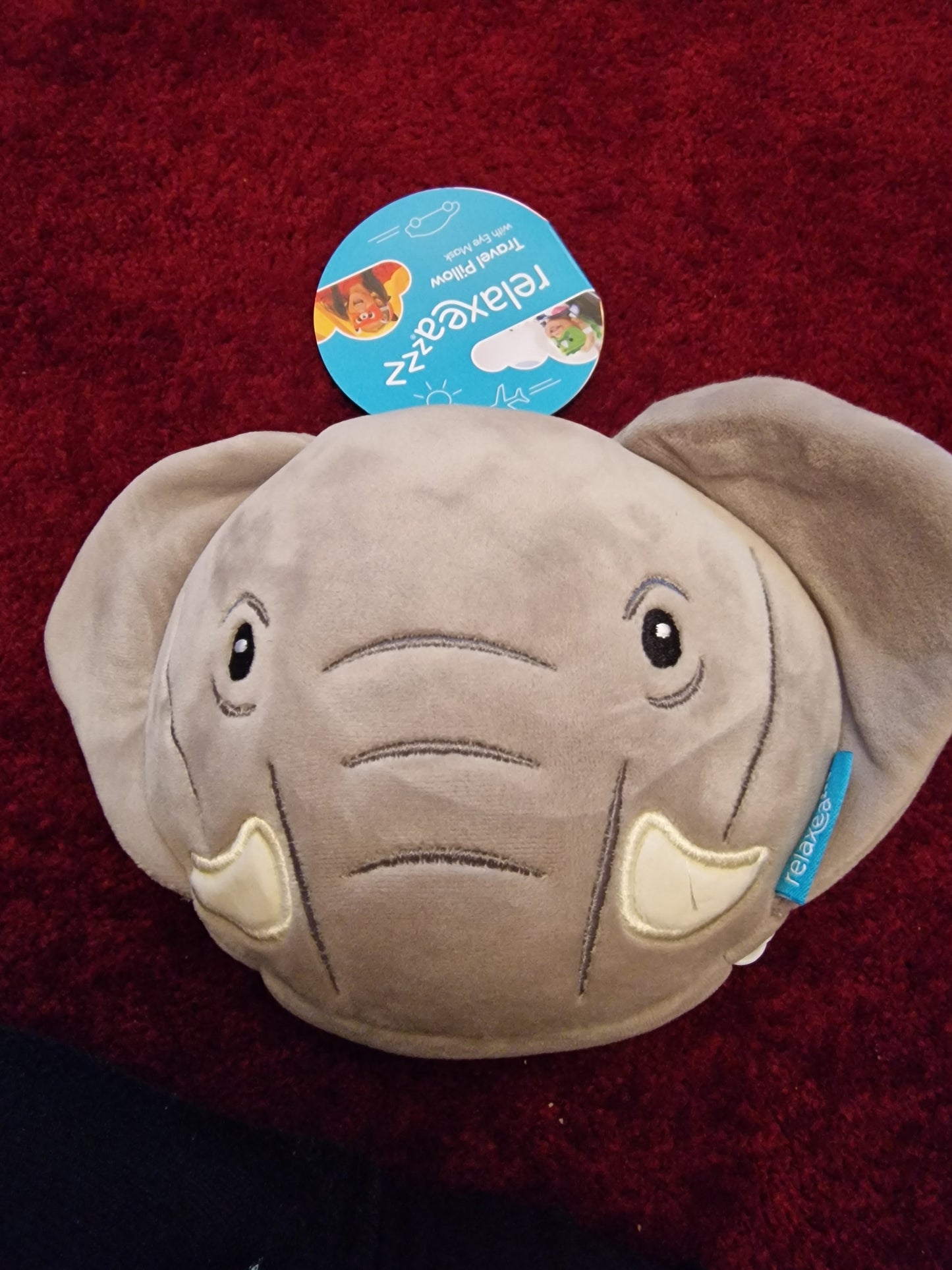 Relaxeazzz Elephant Plush Travel Pillow & Eye Mask