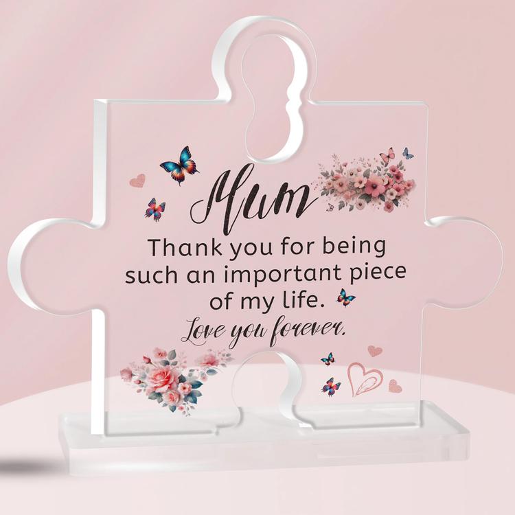 Mothers Day Gifts for Mum Special Birthday Present Puzzle Decor for Mummy Unique Thank You Gift for Mom/Step-Mum from Daughter & Son Xmas Gifts for Her Love You Mom Thinking You Sign