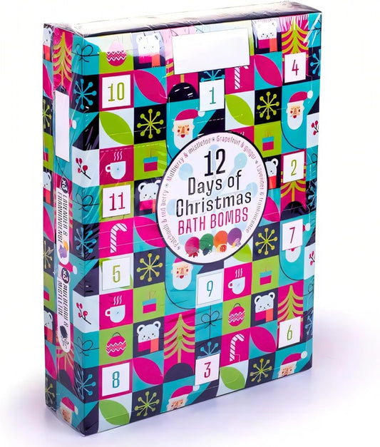ELY1206 12 DAYS OF CHRISTMAS BATH BOMBS(50G)